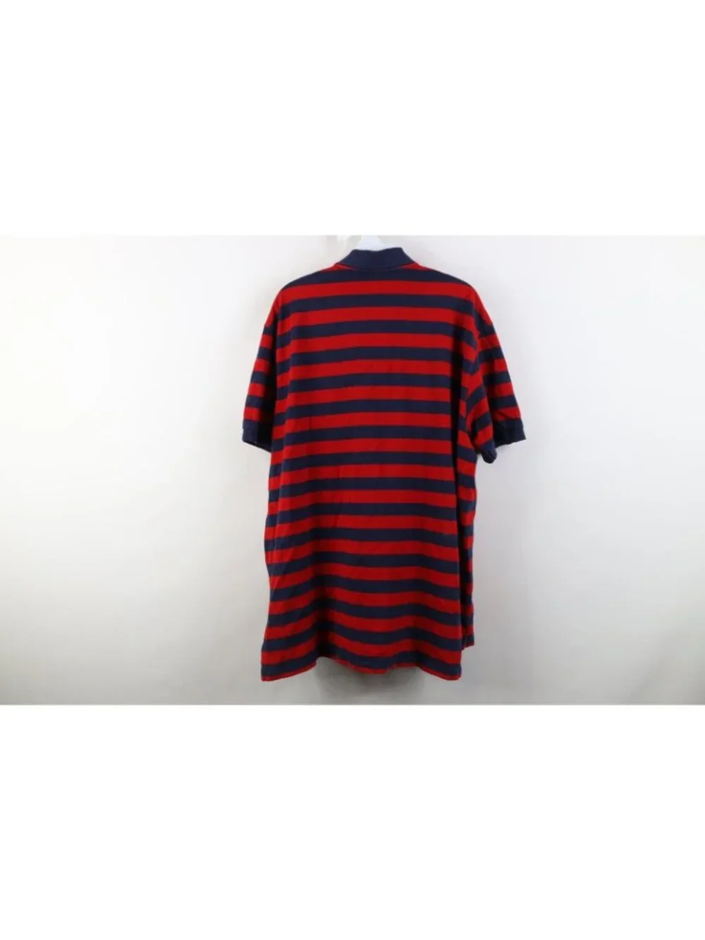Vintage 90s Ralph Lauren Mens 2XL Distressed Striped Color Block Golf Polo Shirt